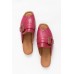 Francesca Pink Leather Buckle Slide